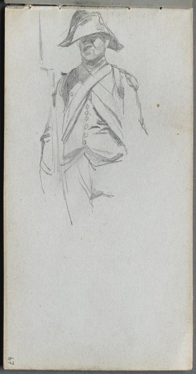 Sketchbook, página 67: Estudo de um soldado de Ernest Meissonier