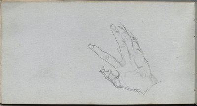 Sketchbook, página 68: Estudo de uma mão de Ernest Meissonier