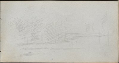 Caderno de desenho, página 78: Estudo da paisagem. de Jean Louis Ernest Meissonier