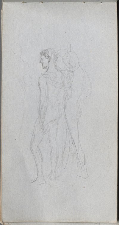 Caderno de desenho, página 92: Dois nus. de Jean Louis Ernest Meissonier
