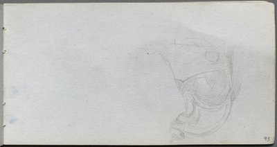Sketchbook, página 93: Estudo de uma sela de Ernest Meissonier