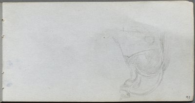 Caderno de desenho, página 93: Estudo de uma sela. de Jean Louis Ernest Meissonier