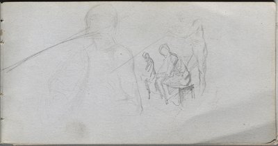 Sketchbook, página 98: Estudo de figuras de Ernest Meissonier
