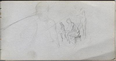 Caderno de desenho, página 98: Estudo de figuras. de Jean Louis Ernest Meissonier