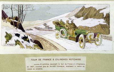 Corrida: Tour de France 1907 - desenho de Ernest Montaut (1878-1909). de Ernest Montaut