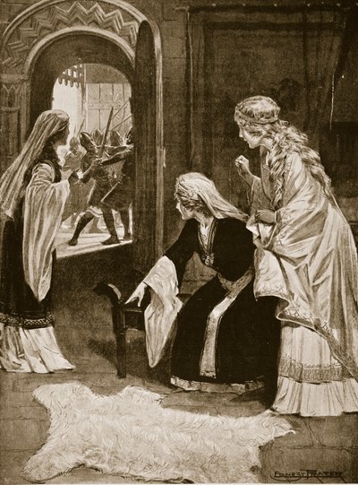 Castelo de Lincoln tomado pela astúcia, 1141, ilustração da "História da nação britânica" de Hutchinson, c.1920 de Ernest Prater