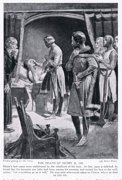 A morte de Henry II AD1189, 1920 de Ernest Prater