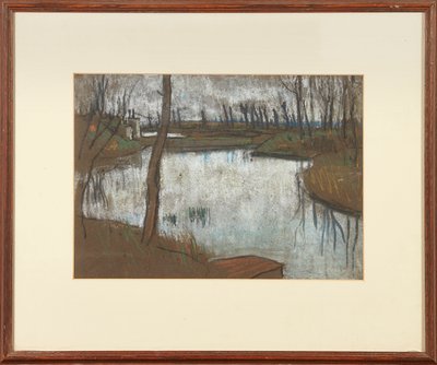 Ponte de Lille e West Moat (pastel em papel pardo) de Ernest Procter