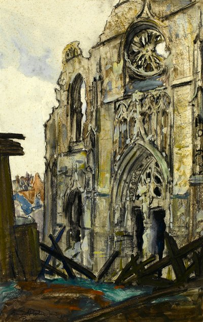 Peronne, 3.1.1919 (giz de cera e guache sobre papel) de Ernest Procter