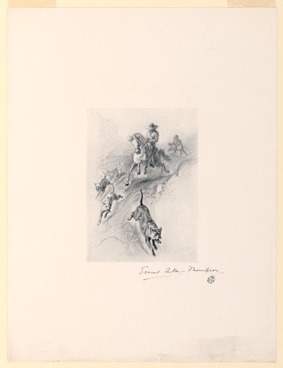 Curtume, com seus cães, veio galopando pelo canhão de Ernest Thompson Seton