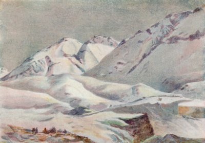 A Cordilheira dos Andes (cor litho) de Ernest William Christmas