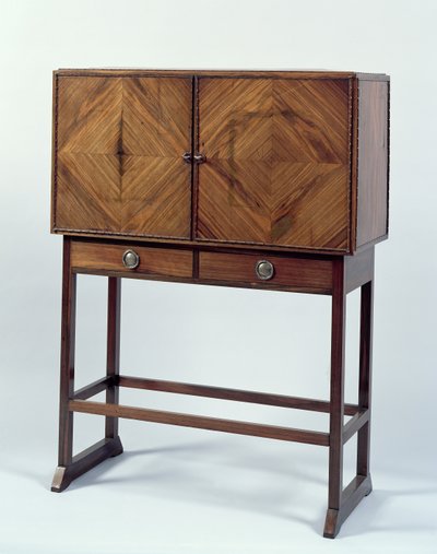 Gabinete, c.1902 (pau-rosa com ébano de macassar e lâminas de madeira de cetim) (ver também 283.797) de Ernest William Gimson