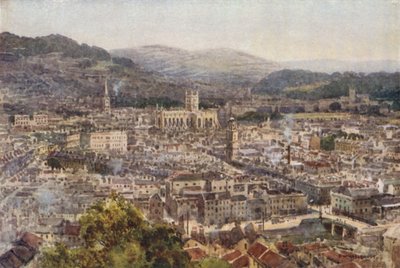 Banho de Beechen Cliff (cor litho) de Ernest William Haslehust