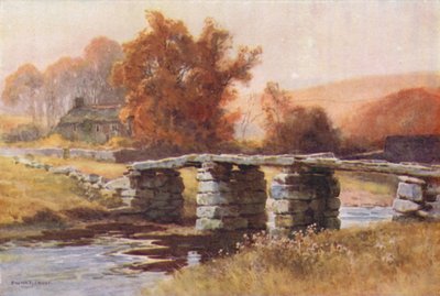 Ponte Clapper, Postbridge (cor litho) de Ernest William Haslehust