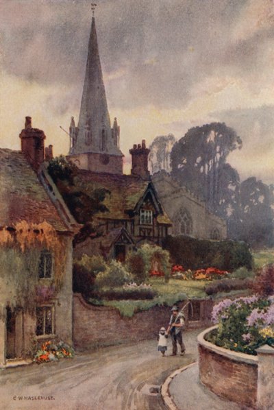 Edwinstowe (lito colorido) de Ernest William Haslehust