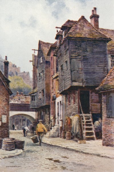 Bairro dos Pescadores, Folkestone (cor litho) de Ernest William Haslehust