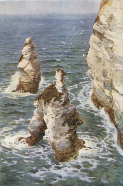 Flamborough: Rochas Rei e Rainha (cor litho) de Ernest William Haslehust