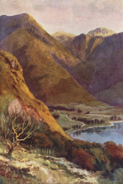 Chefe de Buttermere e Honister Crag (cor litho) de Ernest William Haslehust