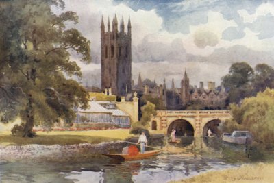 Colégio Magdalen de Cherwell (cor litho) de Ernest William Haslehust