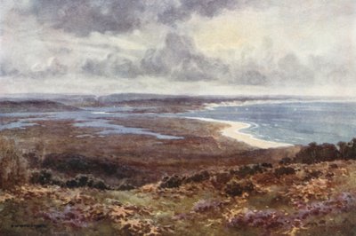 Poole Harbour from Studland (cor litho) de Ernest William Haslehust