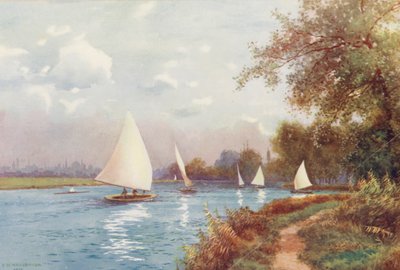 Rio Tamisa: Kennington Reach, Oxford (litografia a cores) de Ernest William Haslehust