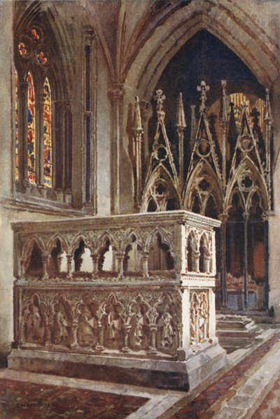O Santuário de Cantilupe (cor litho) de Ernest William Haslehust