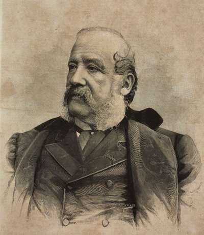 Retrato de Gerolamo Induno (1825-1890), pintor italiano, gravura de Ernesto Mancastropa a partir de fotografia de Guigoni e Bossi, de L