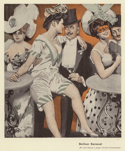 Carnaval de Berlim (lito colorido) de Ernst (after) Heilemann