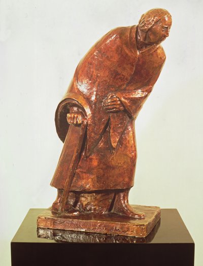 Mulher Velha com uma Bengala, 1913 (bronze) de Ernst Barlach