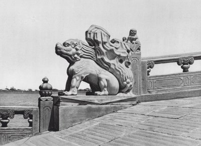 Pequim, Wan shou shan, Chihli, Fim da ponte no Palácio de verão (fotografia a preto e branco) de Ernst Boerschmann