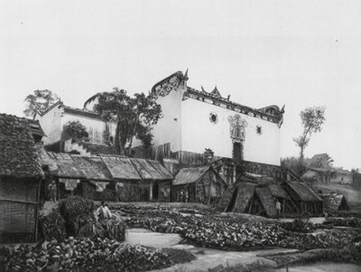 Wanhien, Huan hou kung, Szechuan, Templo Memorial do General Chang Fei nas margens altas do Yangtze (fotografia a preto e branco) de Ernst Boerschmann