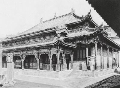 Wu tai shan, Hien tung sze, Shansi, Grande Salão de Oração (fotografia a preto e branco) de Ernst Boerschmann