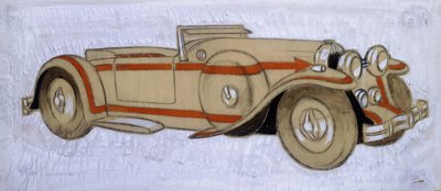 Uma ilustração que mostra um Delage de 1924 com carroçarias de Letourneur et Marchand de Ernst Deutsch-Dryden