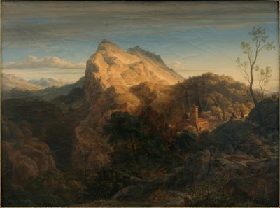 Paisagem nocturna perto de Olevano de Ernst Fries