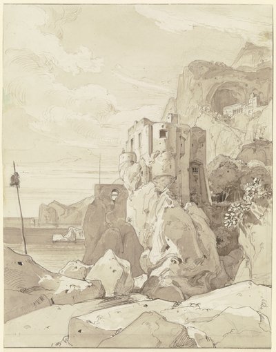 Amalfi, vista de San Francesco por cima de uma torre de vigia de Ernst Fries