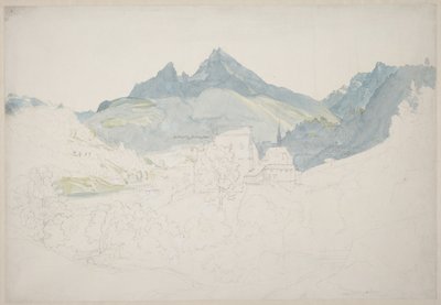 Berchtesgaden com o cume do Watzmann ao longe de Ernst Fries