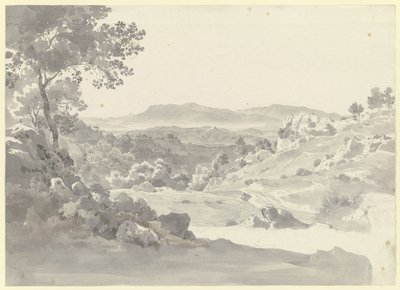 Vista de Olevano com os montes Volscos de Ernst Fries