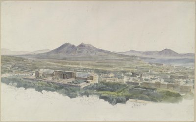 Vista sobre Nápoles com Pompeia em direção ao Vesúvio de Ernst Fries