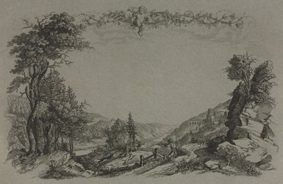 Seis vistas do castelo de Heidelberg: capa, cena de caça de Ernst Fries