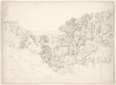 Vista de Ariccia perto de Albano de Ernst Fries