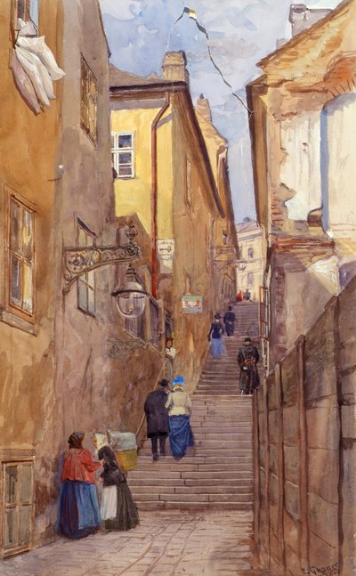 Os Passos do Mendigo em Viena-Mariahilf de Ernst Graner