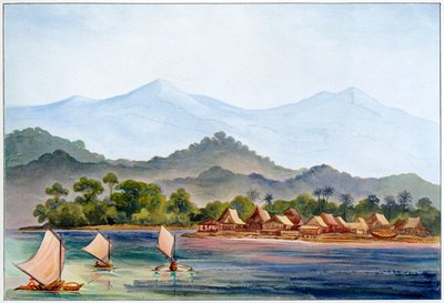 Aldeia, Sumatra, Indonésia, 1906 de Ernst Haeckel