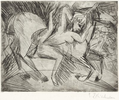 Acrobata a cavalo Voltigeuse a cavalo, 1913. de Ernst Ludwig Kirchner
