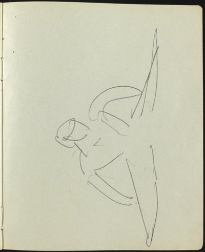Página de Dançarinos e Artistas de um Sketchbook, c. 1911. de Ernst Ludwig Kirchner