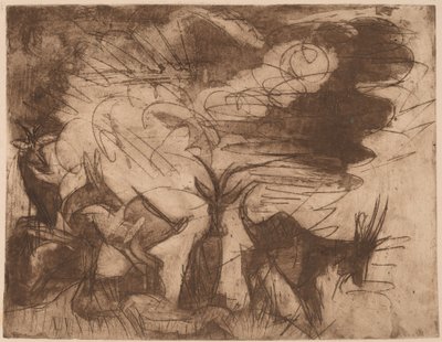 Cabras e Nuvens, 1919. de Ernst Ludwig Kirchner