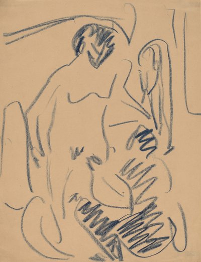 Nu na praia, 1910. de Ernst Ludwig Kirchner