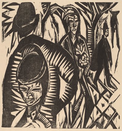 Cena de rua depois da chuva, 1914. de Ernst Ludwig Kirchner