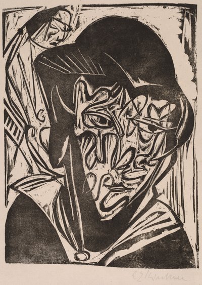 Mulher com véu, 1915. de Ernst Ludwig Kirchner