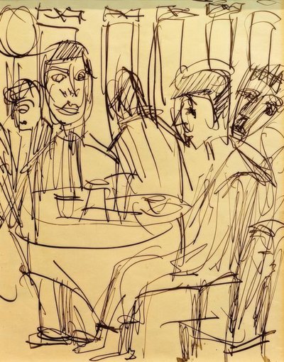 Na mesa da cafeteria de Ernst Ludwig Kirchner