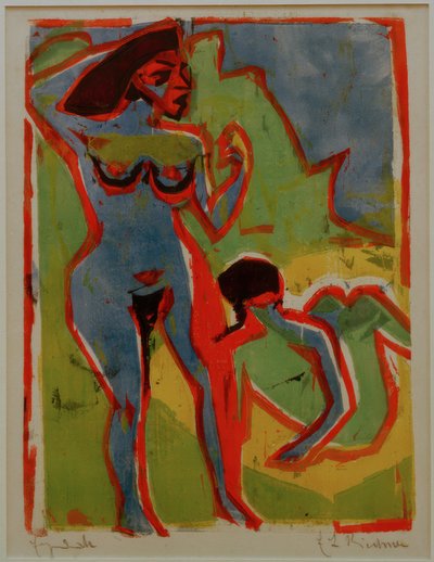 Banhistas em Moritzburg de Ernst Ludwig Kirchner